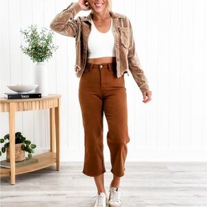 Judy Blue wide leg CROP 11/30 brown